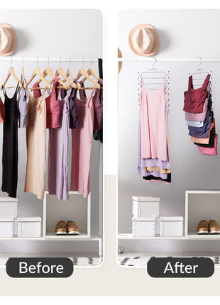 ZEDODIER 2 Pack Tank Top Hanger, Space Saving Bra Hanger, Non-Slip Hanging Sport Bras Holder, Closet Organizers and Storage for Camisoles Tank Tops Bras Ties Swimsuits Strappy Dress, Silver