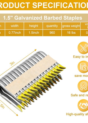 DFS9150B1G Galvanized Barbed Staple