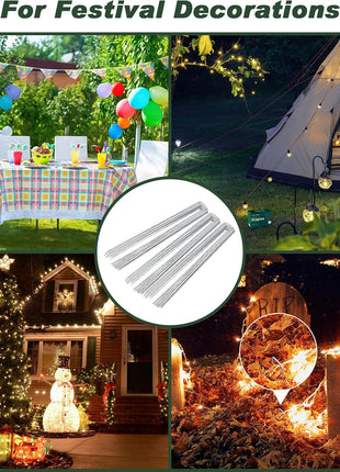 FEED GARDEN 6 Inch 50 Pack Hot-dip Galvanized Landscape Staples Plant Cover Spikes 11 Gauge Tent Stakes Garden Stakes Landscaping Fabric SOD Pins Yard Pins for Decoration Weed Barrier Fabric