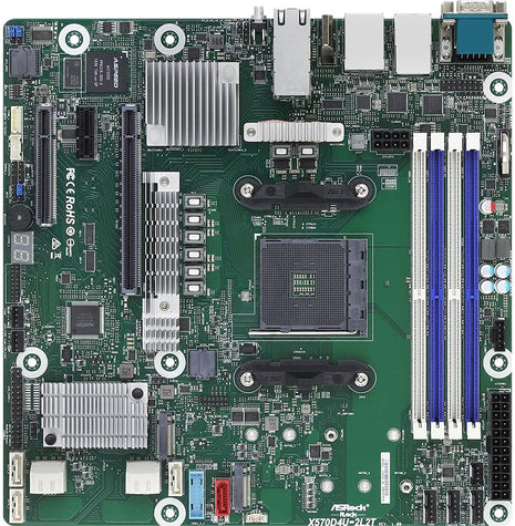 ASRock Rack X570D4U-2L2T Socket AM4/ AMD X570/ DDR4/ SATA3&USB 3.2/ Micro-ATX Server Motherboard