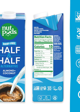 nutpods unsweetened Half & Half Dairy-Free Coffee Creamer