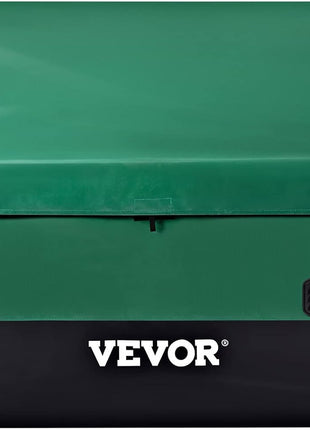 VEVOR Outdoor Storage Box, 230 Gallon Waterproof PE Tarpaulin Deck Box w/Galvanized Frame, All-Weather Protection & Portable, for Camping, Garden, Poolside, and Yard, Black & Green