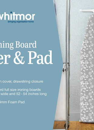 Whitmor Scorch Resistant Ironing Board Cover and Pad   Grey Swirl
