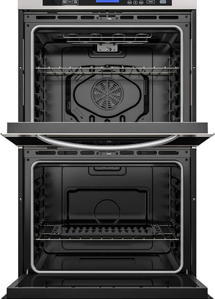 KoolMore 30-Inch Electric Double Wall Oven with Quiet, Rapid Convection Cooking, 7 Cook and Baking Modes, Dual Large Capacity Ovens, Stainless-Steel Unit, Self-Cleaning (KM-WO30D-SS)