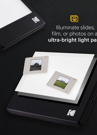 KODAK RODLLP5X4 Light Box, Tracing Light Box, Slide Viewer, White, 5"x4" | 98% Color Restoration, Slides & Negatives, USB or AAA Power, Glare-Free LED for Drawing Board & Tracing, Product Photography
