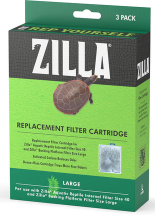 Zilla Reptile Pet Terrarium Water Filter Replacement Cartridge, Large, 3-Pack