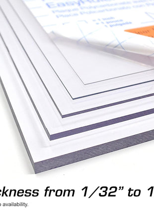 Polycarbonate Clear Plastic Sheet 12 inch X 18 inch X 0.0625 inch (1/16 inch) Exact, EasyRuler Film, Shatter Resistant, Easier to Cut, Bend, Mold than Plexiglass. VEX Robot, Hobby, DIY, Industrial. Glass Replacement