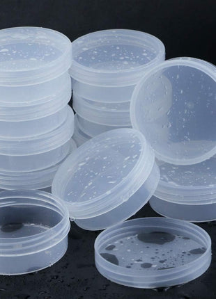 20Pack Round Clear Frosted Plastic Bead Storage Containers Box Case with Screw Top Lids,Cylinder Stackable Bead Containers for Make Up,Eye,Pills,Gems,Beads,Jewelry,Small Items,2.6x1 Inches