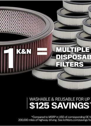 K&N Engine Air Filter: Reusable, Clean Every 75,000 Miles, Washable, Replacement Car Air Filter: Compatible with Select 1968-1993 CHEVROLET/PONTIAC/BUICK/GMC (See Description for select models) E-1450