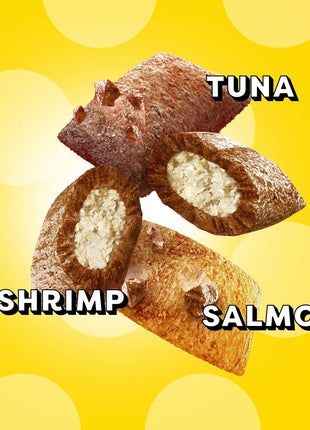 Temptations MixUps Crunchy Cat Treats, Surfer's Delight, 16 oz | Tuna, Shrimp & Salmon flavors, crunchy & soft texture, under 2 cal/treat, no artificial flavors, resealable tub