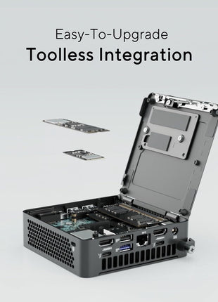 ASUS NUC 15 Pro Slim Barebones Mini PC with Intel Series 2 Core Ultra 7 255H, up to 96GB DDR5 RAM, Dual Storage, ThunderboltTM 4, Wi-Fi 7 & Bluetooth 5.4, Toolless Chassis Access, VESA Mount Included