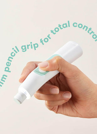 Frida Baby Electric Nail Buffer | Safe + Easy Baby Nail File, Baby Nail Clippers + Nail Trimmer Kit for Newborn, Toddler, Children's Fingernails/Toenails, 4 Buffer Pads, LED Light, Storage Case, White