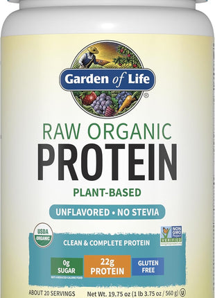 Garden of Life Organic Vegan Protein Powder, Plant Based & BCAAs, Organic Protein Powder with Probiotics & Enzymes, Non-GMO, Gluten-Free Lactose Free 1.2 LB