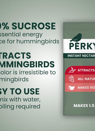 Perky-Pet Hummingbird Instant Nectar Powder Concentrate - 2 lb Bag - 244SFB - Makes 192 oz of Humming bird Liquid Food Nectar - 100% Sucrose