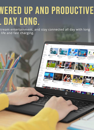 HP Stream 14 inch HD BrightView Laptop, Intel Celeron N4120, 16GB RAM, 288GB Storage (128GB eMMC + 160GB Docking Station Set), Intel UHD Graphics, 720p Webcam, Wi-Fi, 1 Year Office 365, Win 11 S, Black