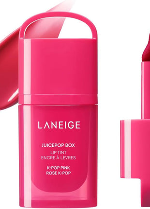 LANEIGE JuicePop Box Lip Tint: Long Lasting Moisturizing Lightweight Tint, Buildable Juicy Color and Nourishing Shine, K-Beauty Lip Essentials for Long-Lasting Comfort, K-POP Pink