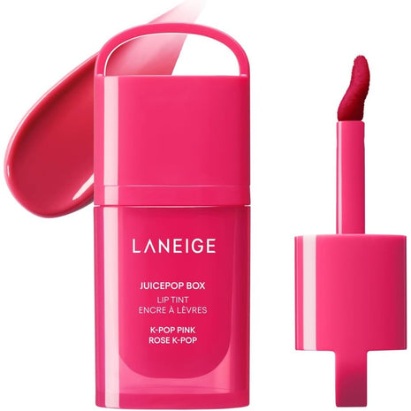 LANEIGE JuicePop Box Lip Tint: Long Lasting Moisturizing Lightweight Tint, Buildable Juicy Color and Nourishing Shine, K-Beauty Lip Essentials for Long-Lasting Comfort, K-POP Pink