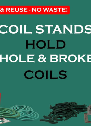 W4W Mosquito Repellent Coils - Outdoor Use Reaches Up to 10 feet - Each Burns for 5-7 Hours (Three Pack Contains 12 coils & 6 Stands)