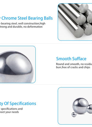 600 Piece 6 Sizes Assorted Loose Bicycle Bearing Balls 1/4" 7/32" 3/16" 5/32" 1/8" and 3/32"