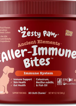 Ancient Elements Allergy & Immune Bites for Dogs - Omega 3 Wild Alaskan Salmon Fish Oil + Ancient Elements Probiotics for Dogs - Chewable Dog Probiotic Supplement