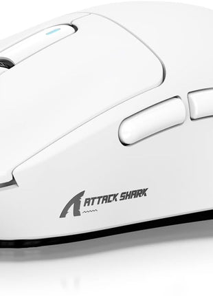 ATTACK SHARK X3 Wireless Gaming Mouse, 49g Ergonomic Computer Mouse, Triple Modes PAW3395 26K DPI Optical Sensor, 200h Battery Life, Programmable Buttons, Gaming Accessories for PC/Laptop/Mac (White)