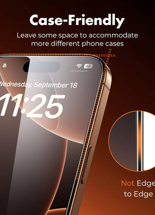 UNBREAKcable 3-Pack Screen Protector for iPhone 16 Pro, Double Shatterproof Tempered Glass [Easy Installation Frame] [9H Hardness] [99.99% HD Clear] [Case Friendly] for iPhone 6.3 inch
