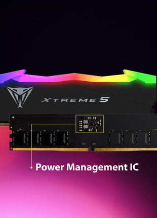 Patriot Viper Xtreme 5 RGB DDR5 RAM 48GB (2X24GB) 8000MT/s CL38 1.45v UDIMM Desktop Gaming Memory Kit Compatible with Intel XMP - PVXR548G80C38K