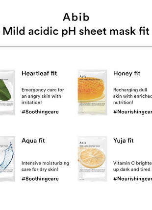 Abib Mild acidic pH sheet mask Heartleaf Fit 30ml (10pcs)