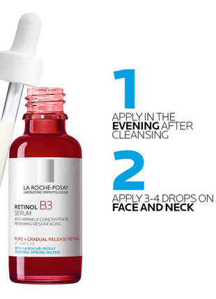La Roche-Posay Retinol Face Serum with Niacinamide & Hyaluronic Acid, 1oz