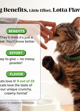 Cat Hairball Support Crunchy & Creamy Chews, Hairball Remedy Treats, Cat Furball Treatment, Supports Skin & Coat, Vitamins for Digestion, Chicken (30-Day Supply)