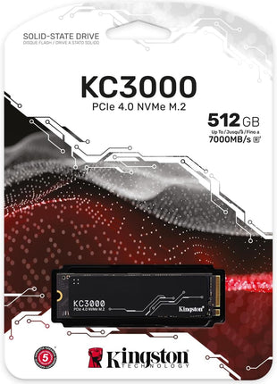 Kingston 512 GB KC3000 PCIe 4.0 NVMe M.2 SSD - High-Performance Storage for Desktop and Laptop PCs -SKC3000S/512G