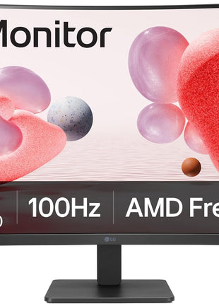 LG 32MR50C-B Curved Monitor 32-Inch FHD 100Hz AMD FreeSync OnScreen Control Dynamic Action Sync Black Stabilizer Tilt Stand (HDMI) - Black