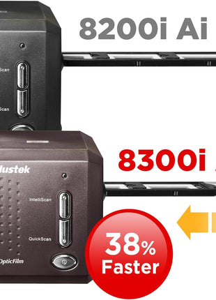 Plustek OpticFilm 8300i Ai Film Scanner - Ai Studio 9 + Advanced IT8 Target | Scan 35mm Film & Slide, Bundle SilverFast Ai Studio 9 + QuickScan Plus, Include Advanced IT8 Calibration Target (3 Slide)