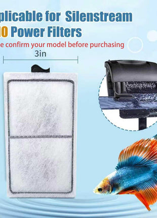 8 Pack PF-S Filter Cartridges Only Compatible with Silenstream PF10 Power Filters, Replacement Aquarium Carbon Cartridge with Zeolite, Size 5.5 in L x 3.1 in