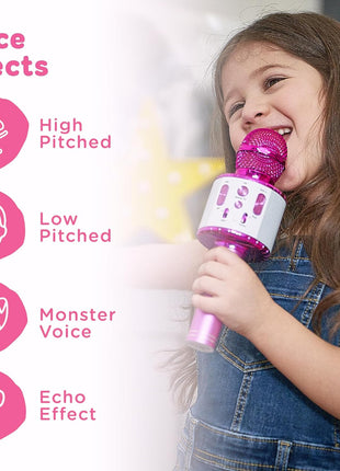 Move2Play, Kids Karaoke Microphone | Includes Pre-Loaded Songs & Bluetooth | Kids Birthday Party Gift | Toy for All Ages 2, 3, 4, 5, 6+ Year Old Girls, Boys & Toddlers