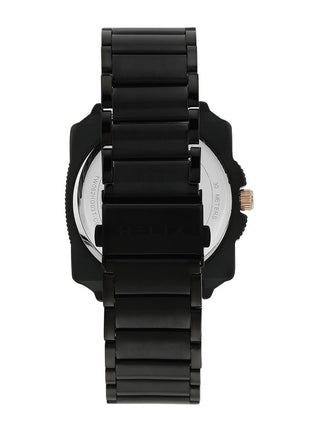Helix By Timex Analog Watch for man with Black Round Dial & Black Stainless Steel Bracelet Band Water Resistant Men's Wrist Watches - TW062HG03T