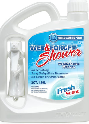 Wet & Forget Shower Cleaner Spray Multi-Surface Weekly Application Requires No Scrubbing, Bleach-Free Formula, Ready to Use, Fresh Scent, 3 Months of Cleaning, 64 Fluid Ounces, 1 Pack