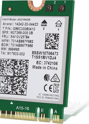 Intel AX210 Tri-Band Wi-Fi 6E Bluetooth 5.3 Network Card for Notebook