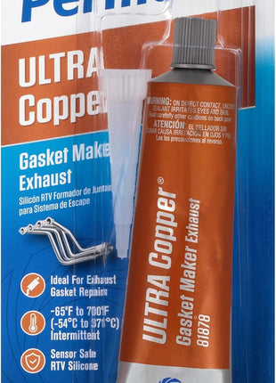 Permatex 81878 Ultra Copper Maximum Temperature RTV Silicone Gasket Maker, 3 oz. Tube