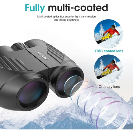 20x25 Binoculars for Adults and Kids, High Power Easy Focus Compact Binoculars with Low Light Vision for Bird Watching and Travel
