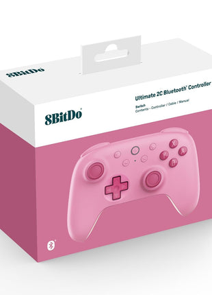 8BitDo Ultimate 2C Bluetooth Controller for Switch/Switch 2, Wireless Controller with 6-Axis Motion Control, Rumble Vibration, Refined D-Pad and Bumpers, and Hall Effect Joysticks (Pink)