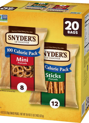 Snyder's of Hanover Variety Pack Pretzels, 20 Count 0.92 Oz