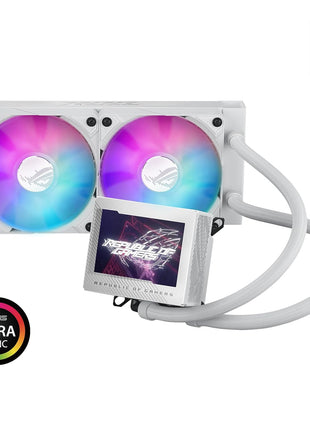 ASUS ROG Ryujin III 240 ARGB WHT All-in-one Liquid CPU Cooler with 240mm Radiator. Asetek 8th gen Pump, 2X Magnetic 120mm ARGB Fans (Daisy Chain Design), 3.5" LCD Display.,White, 6 Year Warranty