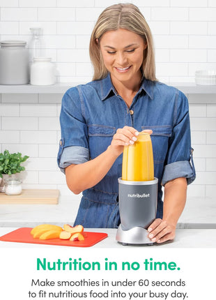 nutribullet Personal Blender, Shakes, Smoothies, Food Prep, and Frozen Blending, 24 Ounces, 600 Watt, Gray, NBR 0601WM