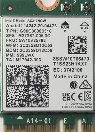 Intel AX210.NGWG with vPro, Bluetooth 5.2 Wireless Network Adapter Card Wi-Fi 6E