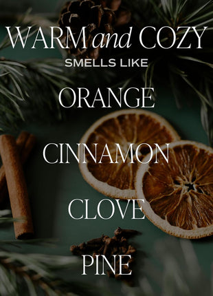 Sweet Water Decor Warm & Cozy Candle, 9oz Amber Glass Jar, Winter Scents | Cozy Scented Candle with Orange Peel, Cinnamon, Ginger & Clove Notes, Black Lid, 40+ Hour Burn Time, Poured in the USA