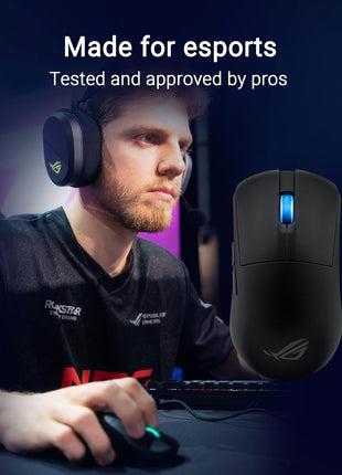 ASUS ROG Harpe Ace Mini Wireless Esports Gaming Mouse – Small Compact Design, Right-Handed, 49g Lightweight, Tri-Mode Connectivity, 36K DPI, up to 105Hr Battery, Pro-Approved, PC/Mac Support - Black