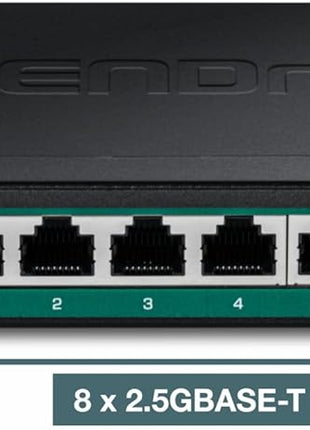 TRENDnet 8-Port 2.5G PoE++ Switch, TPE-BG380, 8 x 2.5GB PoE++ Ports, 230W Poe Power Budget, 40Gbps Switching Capacity, NDAA + TAA Compliant, Lifetime TRENDnet Protection