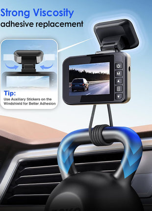 4Pcs Adhesive Sticky Pads for Dash Cam, 3M VHB Square Heat Resistant Double-Sided Sticker Replacement Fit for Windshield Dashcam Mount, 2.83 inch Car Windscreen Window Glass Mounting Tape Glue Strip