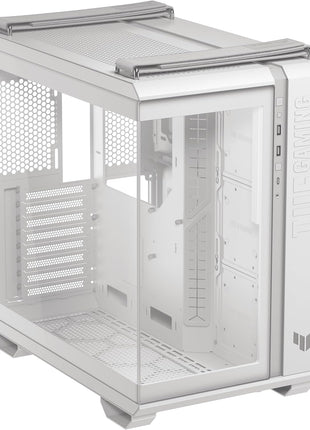 ASUS TUF Gaming GT502 Horizon White ATX Mid-Tower PC Case, Boundless Panoramic Design, Dual-Chamber, Tool-Free Side Panels, Front USB 10 Gbps Type-C, 2 Year Warranty